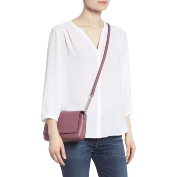 Kate Spade designer Oakwood Street Corin Purple Pebbled Leather Crossbody Bag - Picture 2 of 12